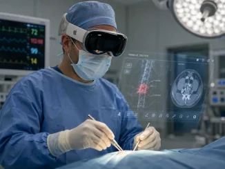 apple vision pro operasi mata, augmented reality bedah mata, visi medis AR, sistem navigasi bedah oftalmologi, headset AR untuk dokter - Apple Vision Pro Percepat Operasi Mata 19% – Fakta & Dampak Nyata di Dunia Medis