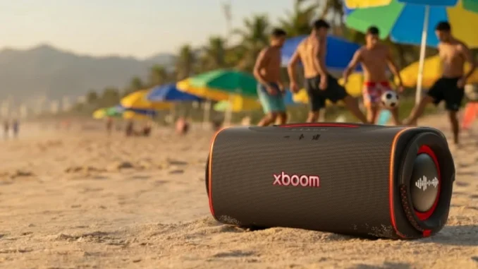 lg speaker bluetooth 220w, speaker bluetooth tahan lama, speaker outdoor waterproof, suara 360 derajat, baterai speaker 36 jam - LG Luncurkan Speaker Bluetooth 220W Tahan 36 Jam — Terbaru & Terkuat di Kelasnya